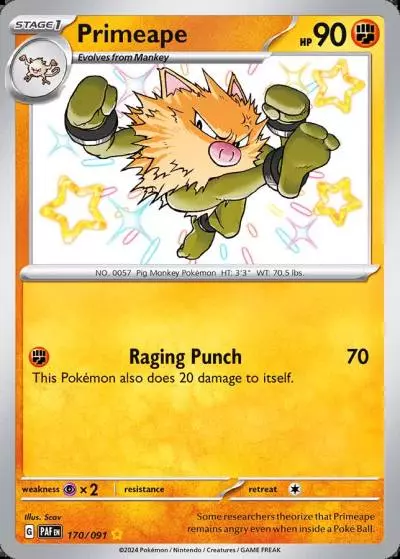 Primeape 170/91 Paldean Fates Pokemon card