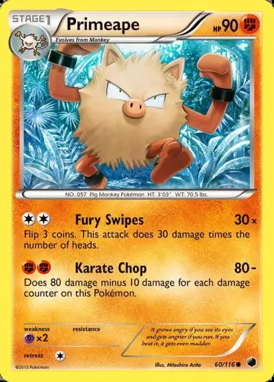 Primeape 60/116 Plasma Freeze Pokemon card