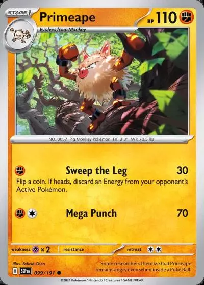 Primeape 99/191 Surging Sparks Pokemon card