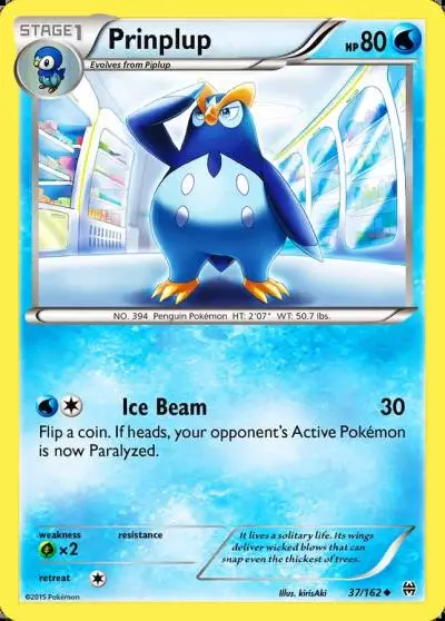 Prinplup 37/162 BREAKthrough Pokemon card