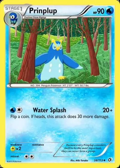 Prinplup 34/113 Legendary Treasures Pokemon card