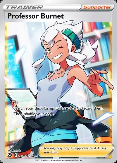 Professor Burnet TG26/30 Silver Tempest Trainer Gallery Pokemon card