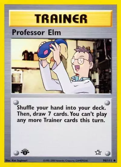 Professor Elm 96/111 Neo Genesis Pokemon card