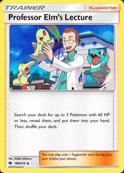 Professor Elm's Lecture 188/214 Lost Thunder Pokemon card