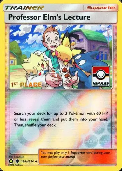Professor Elm's Lecture 188a/214 Lost Thunder Pokemon card