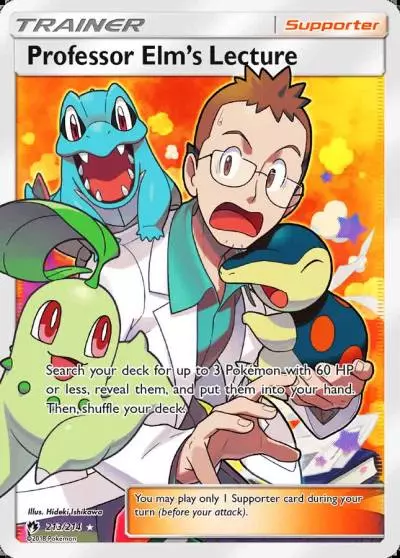 Professor Elm's Lecture 213/214 Lost Thunder Pokemon card