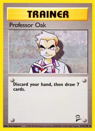 Professor Oak 116/130 Base Set 2 Pokemon card