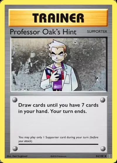 Professor Oak's Hint 84/108 Evolutions Pokemon card