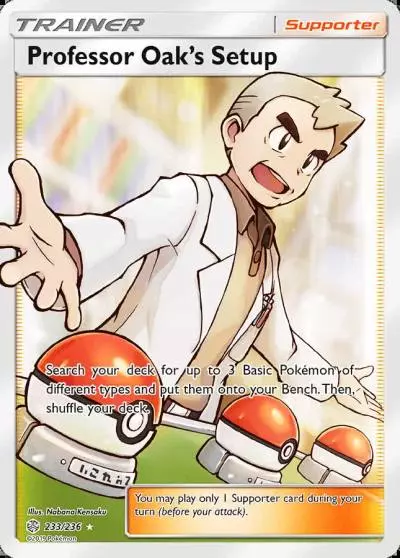 Professor Oak's Setup 233/236 Cosmic Eclipse Pokemon card