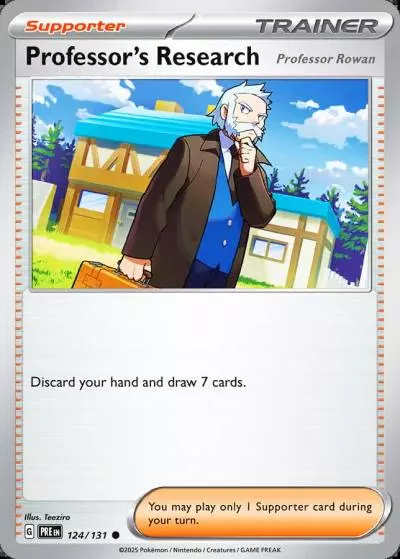 Professor's Research 124/131 Prismatic Evolutions Pokemon card