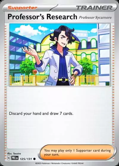 Professor's Research 125/131 Prismatic Evolutions Pokemon card
