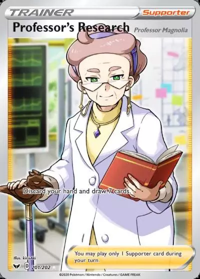 Professor's Research (Professor Magnolia) 201/202 Sword & Shield Pokemon card