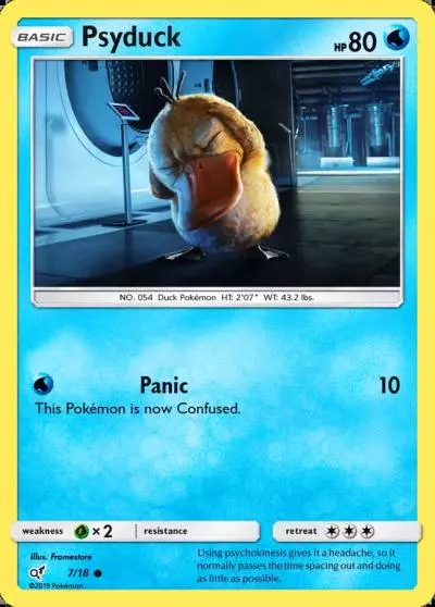 Psyduck 7/18 Detective Pikachu Pokemon card