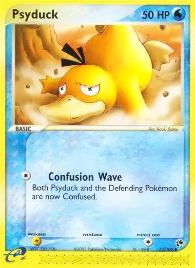 Psyduck 73/100 Sandstorm Pokemon card
