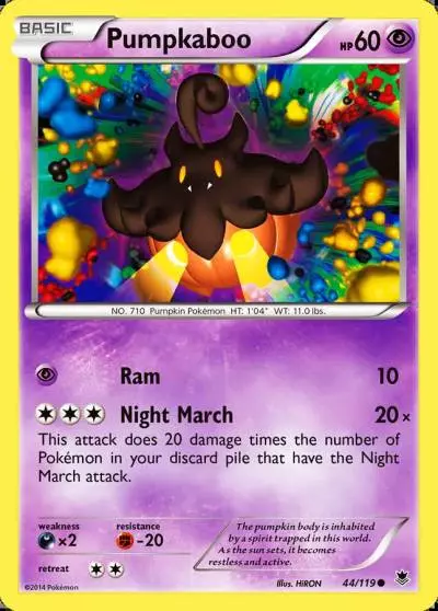 Pumpkaboo 44/119 Phantom Forces Pokemon card