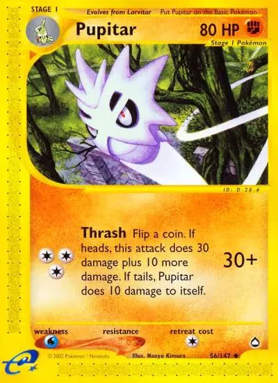 Pupitar 56/147 Aquapolis Pokemon card