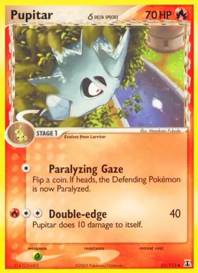 Pupitar δ 51/113 Delta Species Pokemon card
