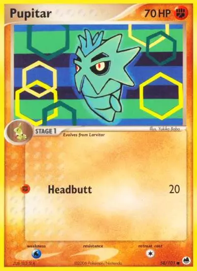 Pupitar 58/101 Dragon Frontiers Pokemon card