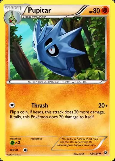 Pupitar 42/124 Fates Collide Pokemon card