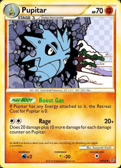 Pupitar 38/95 HS—Unleashed Pokemon card