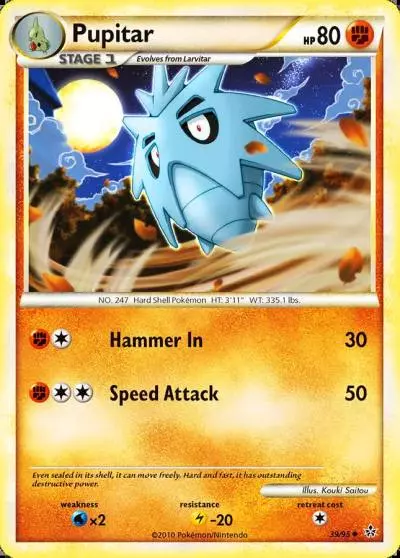 Pupitar 39/95 HS—Unleashed Pokemon card