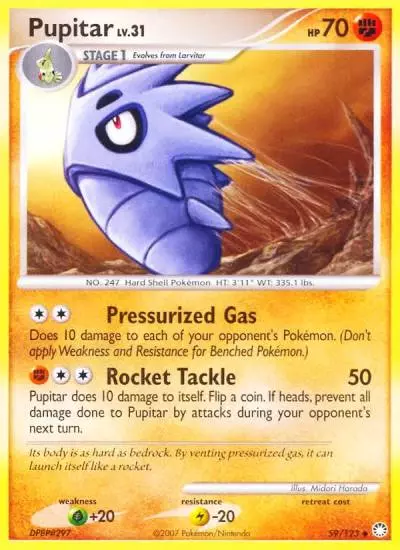 Pupitar 59/123 Mysterious Treasures Pokemon card