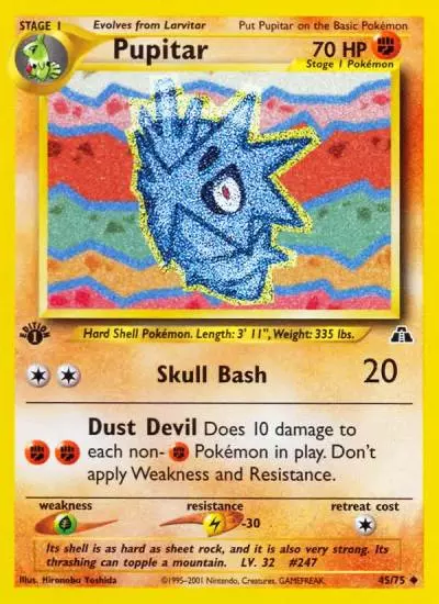 Pupitar 45/75 Neo Discovery Pokemon card