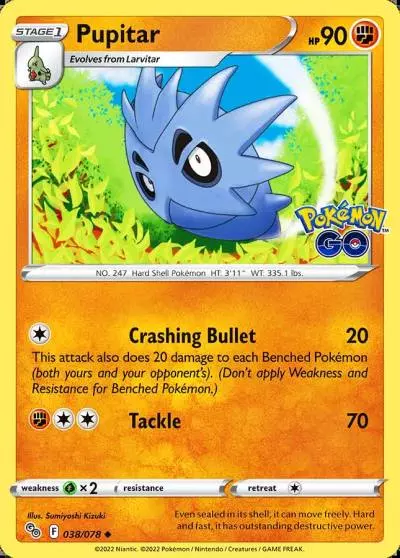 Pupitar 38/78 Pokémon GO Pokemon card