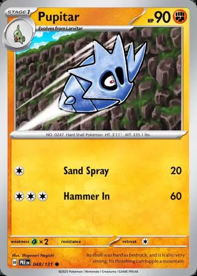 Pupitar 48/131 Prismatic Evolutions Pokemon card