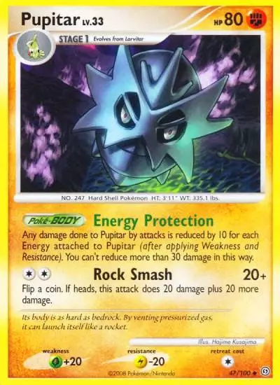 Pupitar 47/100 Stormfront Pokemon card