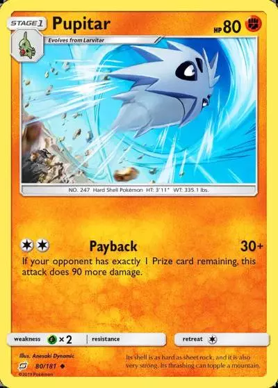 Pupitar 80/181 Team Up Pokemon card