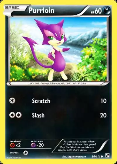 Purrloin 66/114 Black & White Pokemon card
