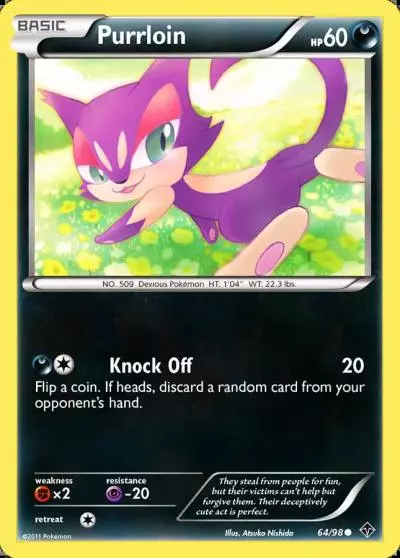 Purrloin 64/98 Emerging Powers Pokemon card