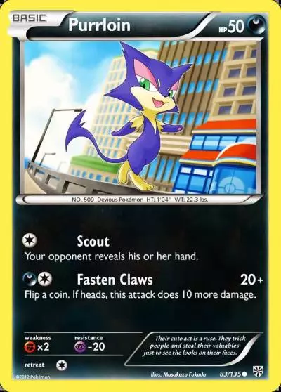 Purrloin 83/135 Plasma Storm Pokemon card