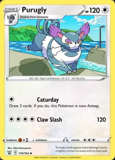 Purugly 116/163 Battle Styles Pokemon card