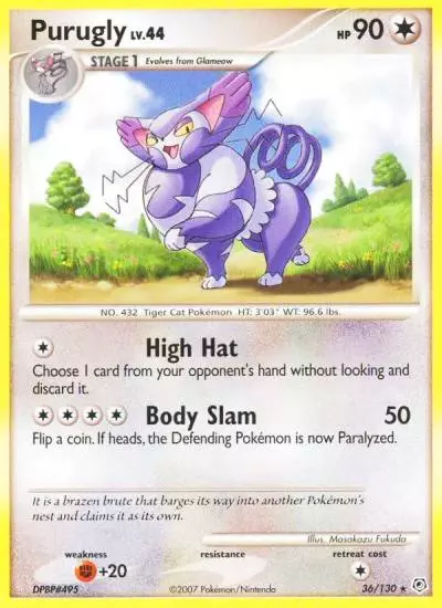 Purugly 36/130 Diamond & Pearl Pokemon card