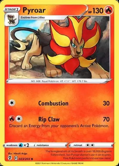 Pyroar 23/203 Evolving Skies Pokemon card