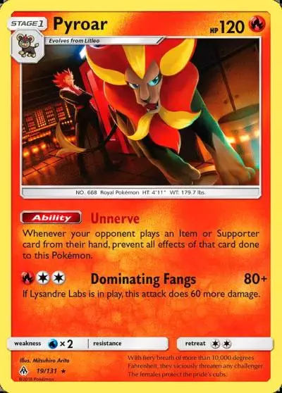 Pyroar 19/131 Forbidden Light Pokemon card