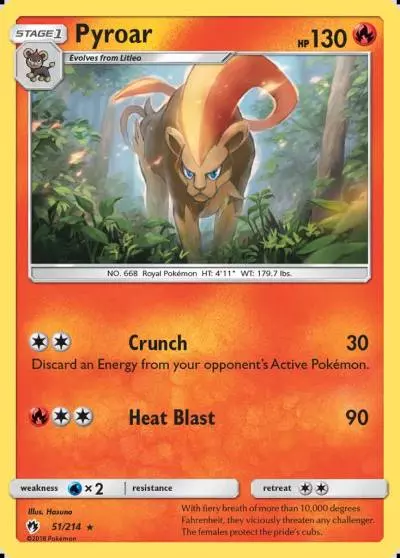 Pyroar 51/214 Lost Thunder Pokemon card