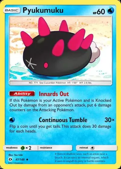 Pyukumuku 47/149 Sun & Moon Pokemon card