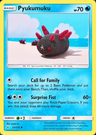 Pyukumuku 53/214 Unbroken Bonds Pokemon card