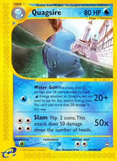 Quagsire 30/147 Aquapolis Pokemon card