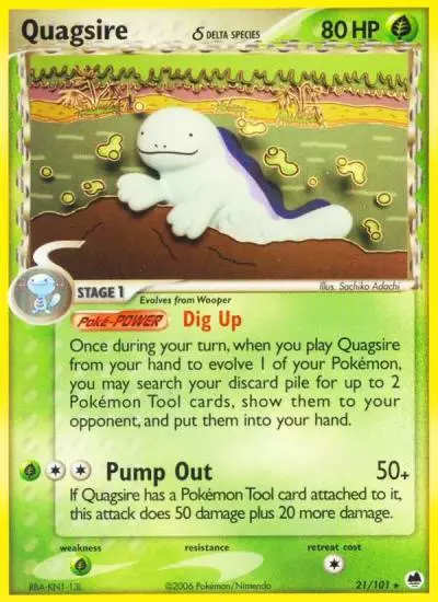 Quagsire δ 21/101 Dragon Frontiers Pokemon card