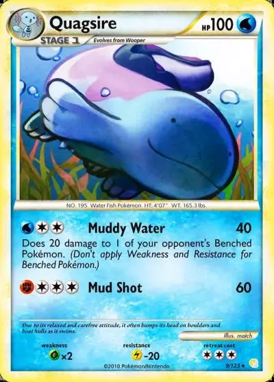 Quagsire 9/123 HeartGold & SoulSilver Pokemon card