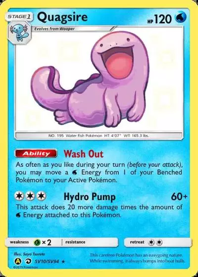 Quagsire SV10/94 Hidden Fates Shiny Vault Pokemon card