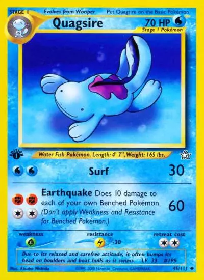Quagsire 45/111 Neo Genesis Pokemon card