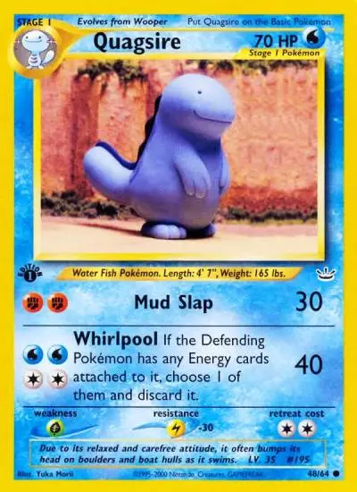Quagsire 48/64 Neo Revelation Pokemon card