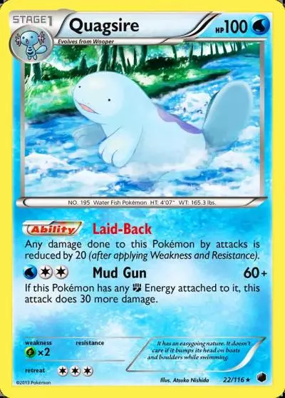 Quagsire 22/116 Plasma Freeze Pokemon card