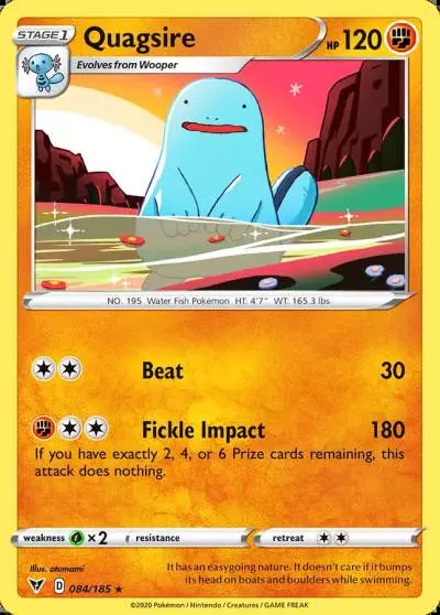 Quagsire 84/185 Vivid Voltage Pokemon card