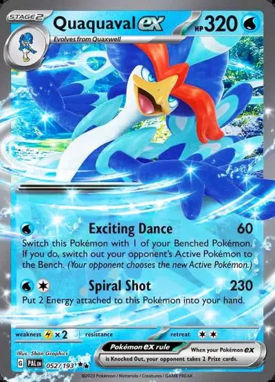 Quaquaval ex 52/193 Paldea Evolved Pokemon card